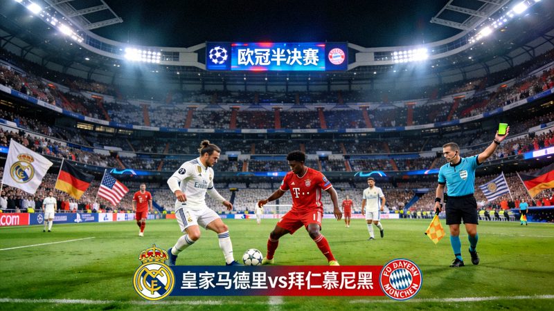 欧冠半决赛直播画面 - 皇家马德里与拜仁慕尼黑在伯纳乌球场对决